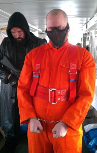 Daniel Krauklis as the Cylon model no. 7 and to his left creative director Martin Ericsson.