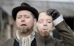 Dr Klüft holding his face. Off-game. Photo: Johannes Axner