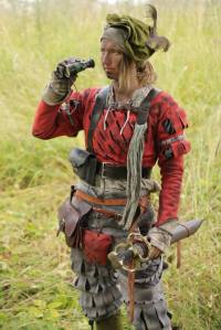 The jaeger Friederike Schultzenstein scouts the area. Pre-larp prepartion. Photo: Elin Gustafsson