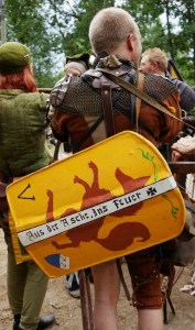 Kaspar von Luntz with shield. Portrait. Photo: Mårten Bydén