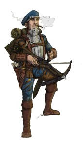 Crossbow foot knecht of The Guild. Illustration: Peter Edgar