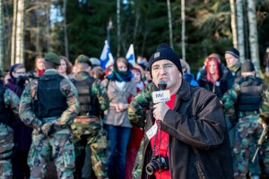 The pro-Finnish BBC reporting from a demonstration. Ingame. Photo: Tuomas Puikkonen (CC-BY 2.0)