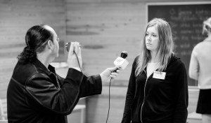 BBC reporter doing interviews. Ingame. Photo: Tuomas Puikkonen (CC-BY 2.0)