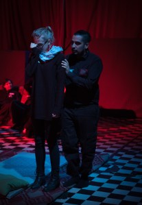 Middle aged Thomas comforting Olivia. Ingame. Photo Andreas Ingefjord